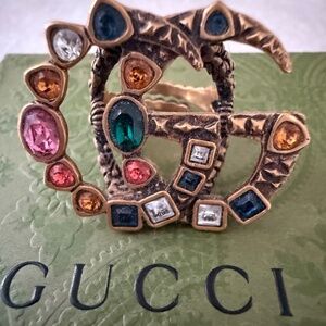 GUCCI Ring Crystal Double G